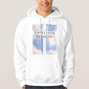 Happy Oaster Trust in God Blue and White Hoodie