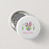 Happy Oaster Tulip Blume Sonnige Ohren und Eier Button (Vorne & Hinten)