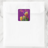 Happy Oaster Tulips Quadratischer Aufkleber (Tasche)