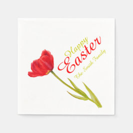 Happy Oaster Tulpe roten Frühling Bezeichnung Papi Serviette