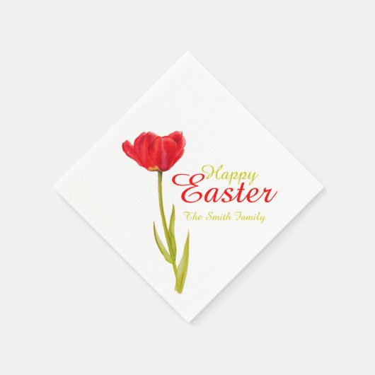 Happy Oaster Tulpe roten Frühling Bezeichnung Papi Serviette (Ecke)