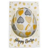 Happy Oaster Typografy Egg Yellow Modern Stilvoll Mittlere Geschenktüte (Vorderseite)
