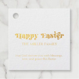 Happy Oaster Typografy Pastel Blume Muster Geschenkanhänger