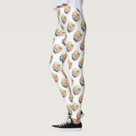 Happy Oaster Typografy Pattern Leggings