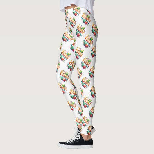 Happy Oaster Typografy Pattern Leggings (Links)