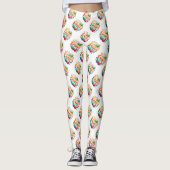Happy Oaster Typografy Pattern Leggings (Vorderseite)