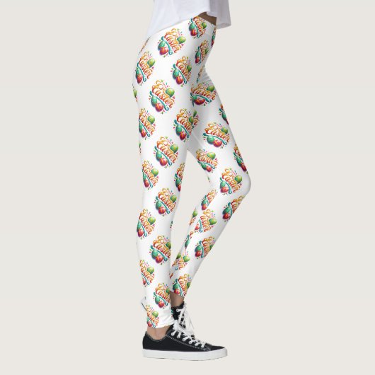 Happy Oaster Typografy Pattern Leggings (Rechts)
