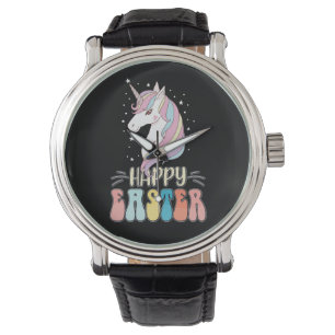 Happy Oaster Unicorn Bunny Rabbit Eggs Armbanduhr