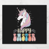 Happy Oaster Unicorn Bunny Rabbit Eggs Bierflaschenetikett (Einzelnes Label)