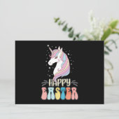 Happy Oaster Unicorn Bunny Rabbit Eggs Einladung (Stehend Vorderseite)