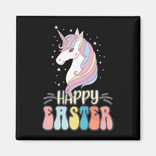 Happy Oaster Unicorn Bunny Rabbit Eggs Magnet (Vorne)