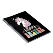 Happy Oaster Unicorn Bunny Rabbit Eggs Notizblock (Rechte Seite)