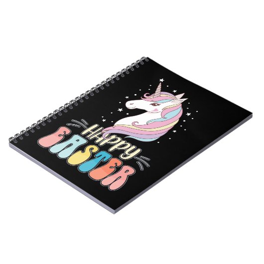 Happy Oaster Unicorn Bunny Rabbit Eggs Notizblock (Linke Seite)