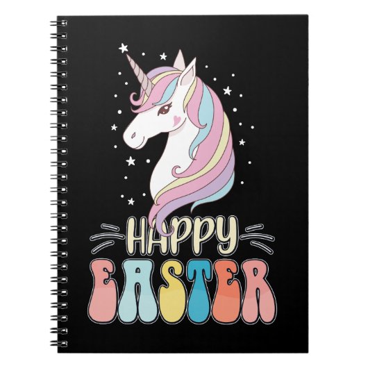 Happy Oaster Unicorn Bunny Rabbit Eggs Notizblock (Vorderseite)