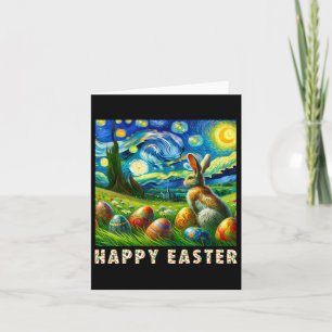 Happy Oaster Van Gogh Style Bunny und Eier Karte