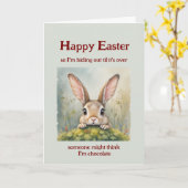 Happy Oaster versteckt Big Eared Rabbit Karte (Gelbe Blume)