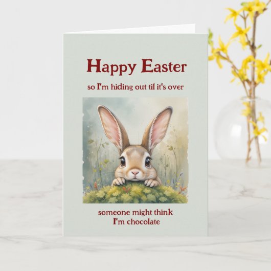 Happy Oaster versteckt Big Eared Rabbit Karte (Gelbe Blume)