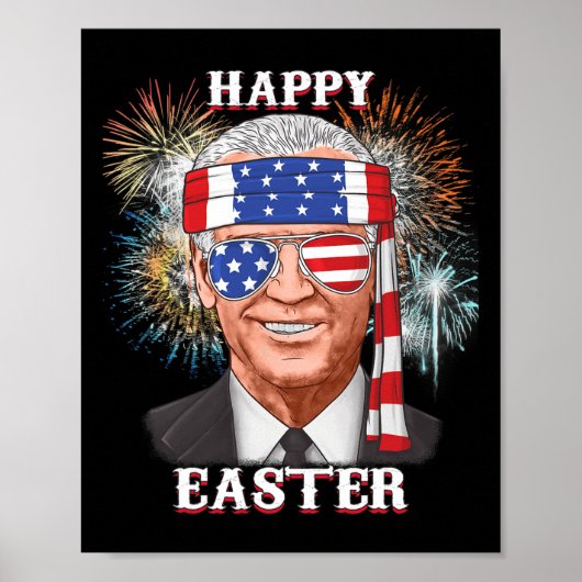 Happy Oaster verwirrte Joe Biden 4. Juli Spaß Poster (Vorne)