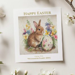Happy Oaster Vintag Bunny Rabbit Personalisiert Feiertagskarte