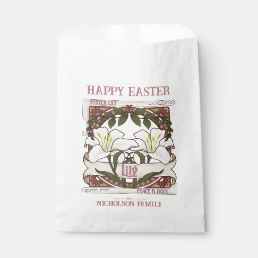 Happy Oaster: Vintag Lily Personalisiert Geschenktütchen (Vorderseite)