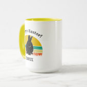 Happy Oaster Vintag Sunset Bunny Silhouette Tasse (Vorderseite Links)