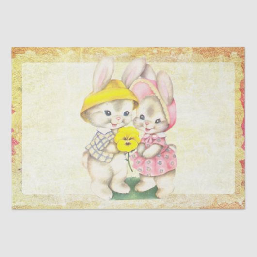 Happy Oaster Vintag Tissue Seidenpapier (Vorderseite)