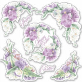 Happy Oaster Violet Florals Aufkleber (Vorderseite)