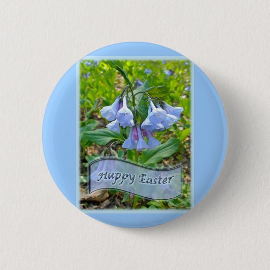 Happy Oaster Virginia Bluebells Button (Vorderseite)