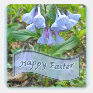 Happy Oaster Virginia Bluebells Quadratischer Aufkleber