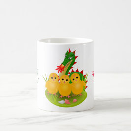 Happy Oaster von drei Küken und Dragon von Mons Kaffeetasse