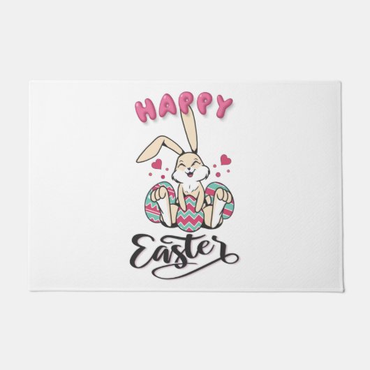Happy Oaster von schönem Osterhase Fußmatte (Vorderseite)