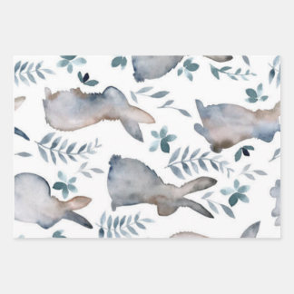 Happy Oaster Wall Art Print Bunnies  Geschenkpapier Set