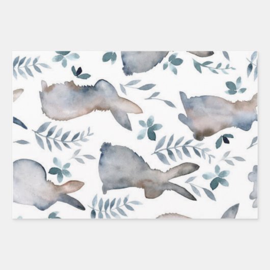 Happy Oaster Wall Art Print Bunnies  Geschenkpapier Set (Vorderseite)