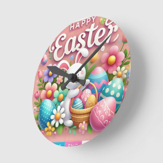 Happy Oaster Wall Clock Runde Wanduhr (Winkel)