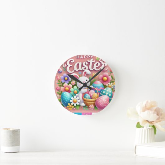 Happy Oaster Wall Clock Runde Wanduhr (Zuhause)
