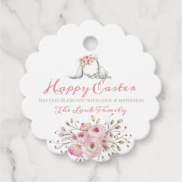 Happy Oaster Water Farbe Blütenbraun Bunny Geschenkanhänger