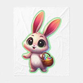 Happy Oaster Watercolor Bunny Fleecedecke