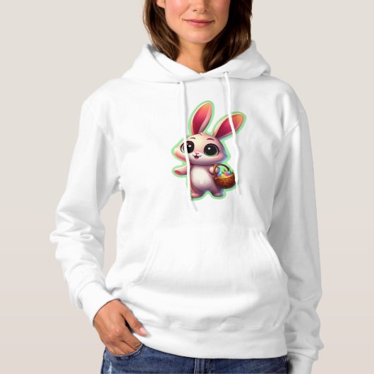 Happy Oaster Watercolor Bunny Hoodie (Vorderseite)