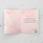 Happy Oaster Watercolor Bunny Individuelle Name Karte (Innenseite)