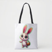 Happy Oaster Watercolor Bunny Tasche (Vorderseite)