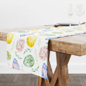 Happy Oaster Watercolor Eggs Großer Tischläufer