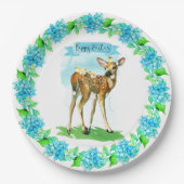 Happy Oaster Watercolor Hirsch Pappteller (Vorderseite)