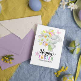 Happy Oaster Watercolor Niedliches Kaninchen Karte