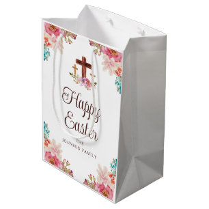 Happy Oaster Watercolor Religious Cross Mittlere Geschenktüte