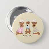 Happy Oaster Welsh Terrier Dogs Button (Vorne & Hinten)