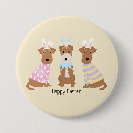 Happy Oaster Welsh Terrier Dogs Button (Vorderseite)