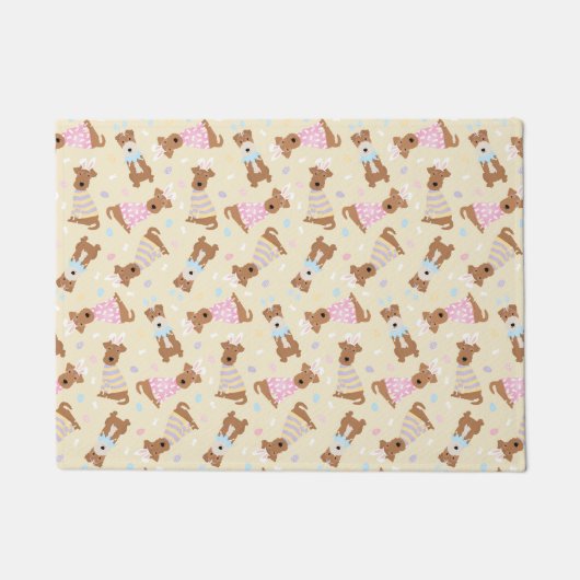 Happy Oaster Welsh Terrier Dogs Fußmatte (Vorderseite)