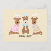 Happy Oaster Welsh Terrier Dogs Postkarte (Vorderseite)