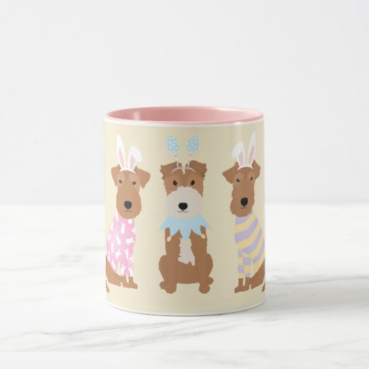 Happy Oaster Welsh Terrier Dogs Tasse (Zentrum)