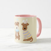 Happy Oaster Welsh Terrier Dogs Tasse (VorderseiteRechts)
